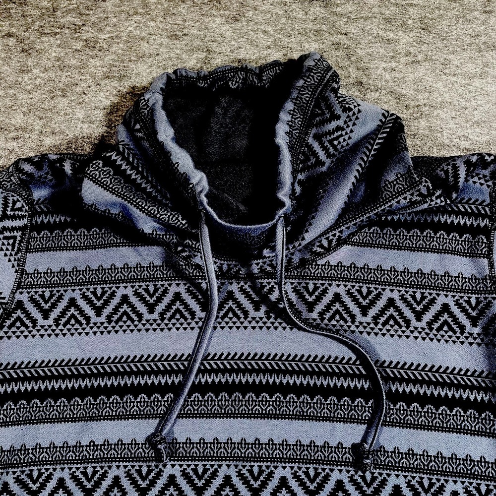 KAVU Skylar Womens Large Gray Aztec Print Full Zip Lightweight Pullover Hoodie - Picture 4 of 14